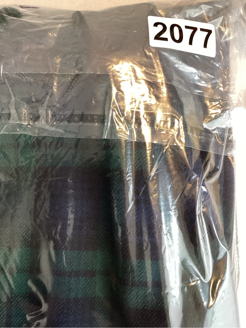JH Collectibles Wool Green & Navy Plaid Fringe Wrap Midi Skirt - Picture 10 of 10